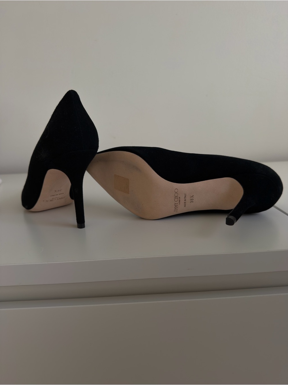 Jimmy Choo Black Suede Pointed Pumps - Picture 3 of 4